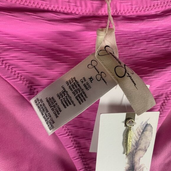 Jessica Simpson Bikini Bottom Women's XL Pink Pretty Pique Side-Shirred‎ S9478 - Picture 5 of 7